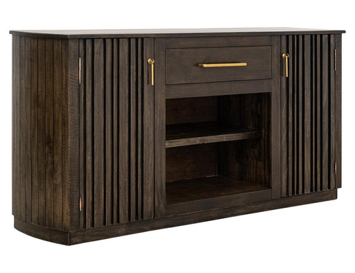 Dark Mezquite Fireplace TV Console cabinet