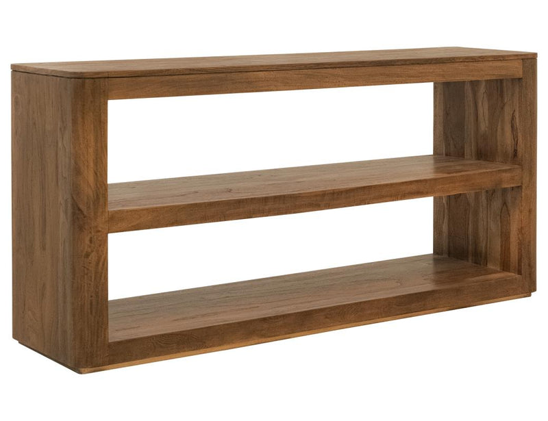 Balam Brown open-shelf sofa table