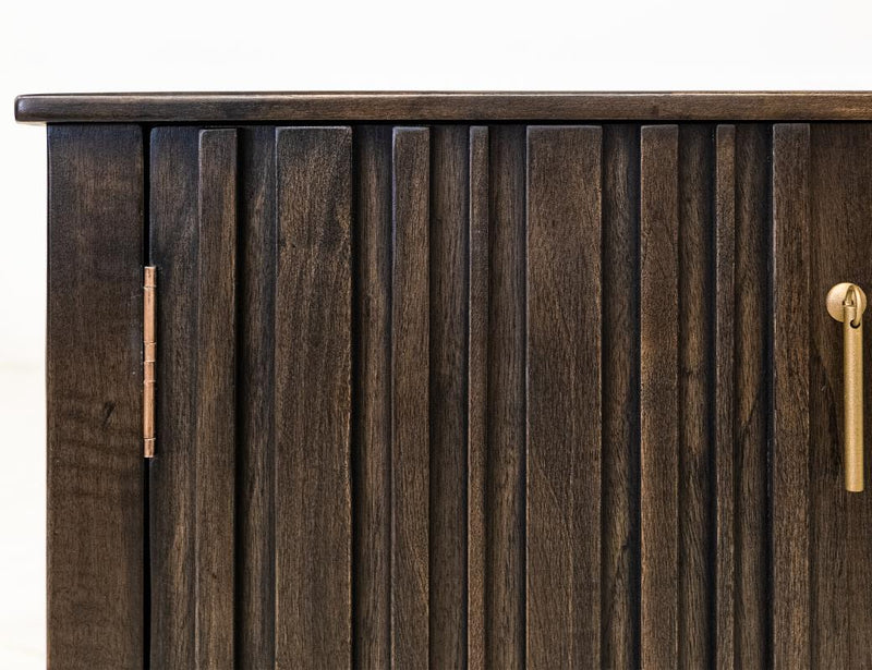 Dark Mezquite TV Console detail
