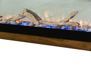 Natural Teca Fireplace TV Console - Barewood