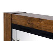 Natural Teca Fireplace TV Console - Barewood
