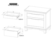 Golden Loft 2 Drawer Nightstand dimensions - Barewood