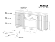 Dark Mezquite Fireplace TV Console dimension diagram