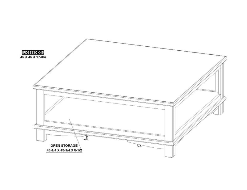 Golden Loft 45" Cocktail Table dimensions - Barewood