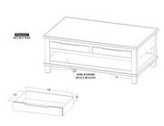 Golden Loft Cocktail Table dimensions - Barewood