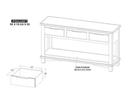 Golden Loft Sofa Table dimensions - Barewood
