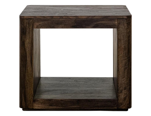 Balam Black open-shelf end table front view