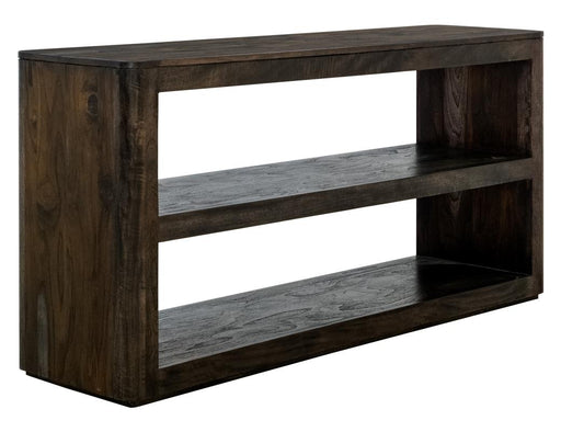 Balam Black open-shelf sofa table