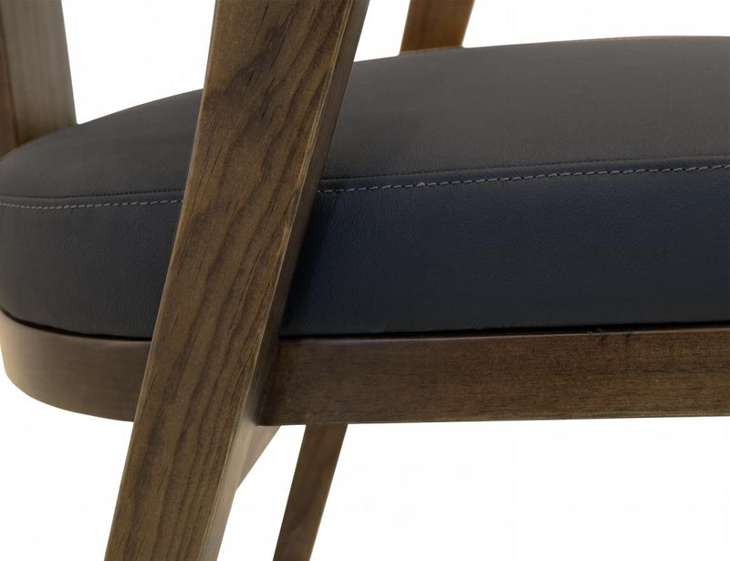Zaphiro Leather Upholstered Chair - Barewood
