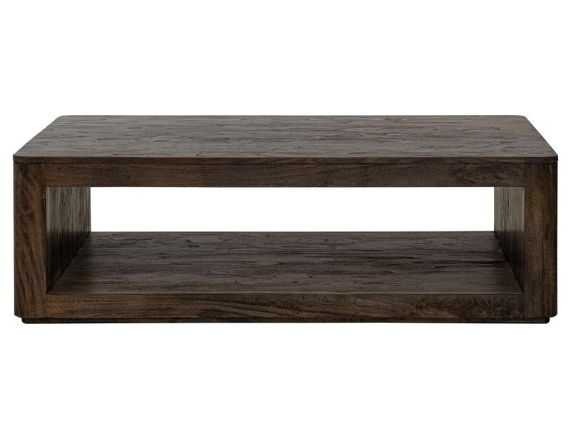 Balam Black open-shelf cocktail table front view