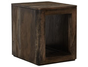 Balam Black open-shelf chairside table