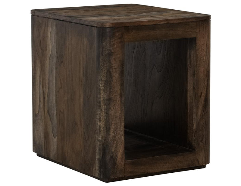 Balam Black open-shelf chairside table