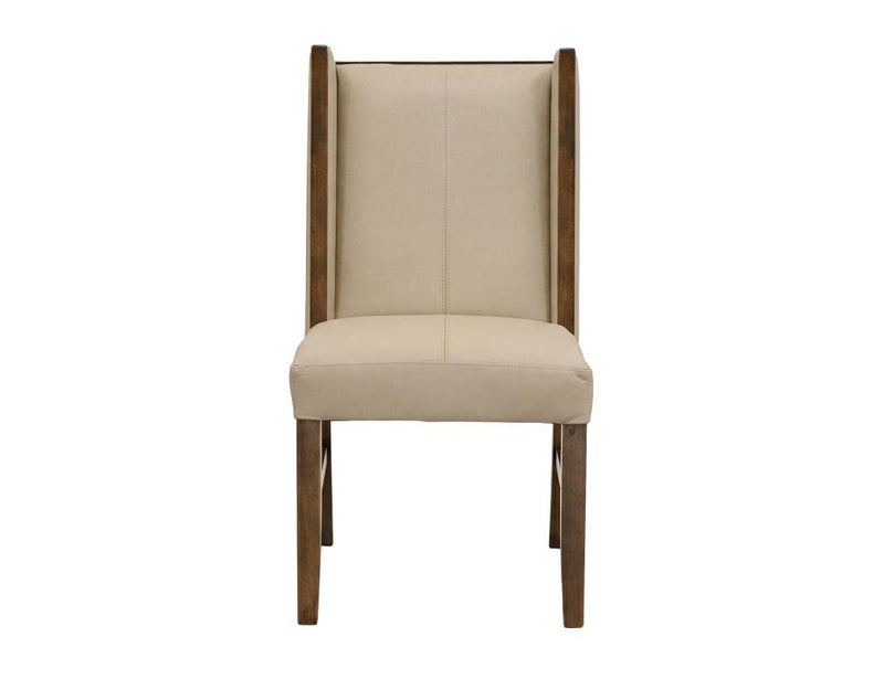 Silver Wood Frame Leather Chair - Barewood