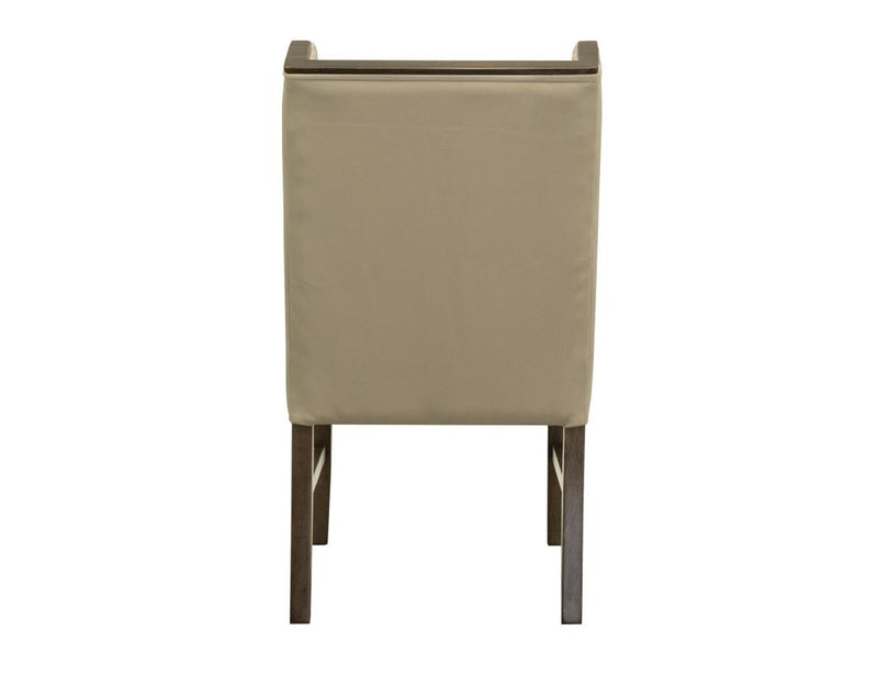 Silver Wood Frame Leather Chair - Barewood