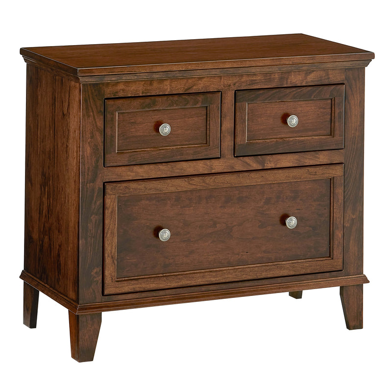 Amish Essentials Belmont 3-Drawer Wide Nightstand