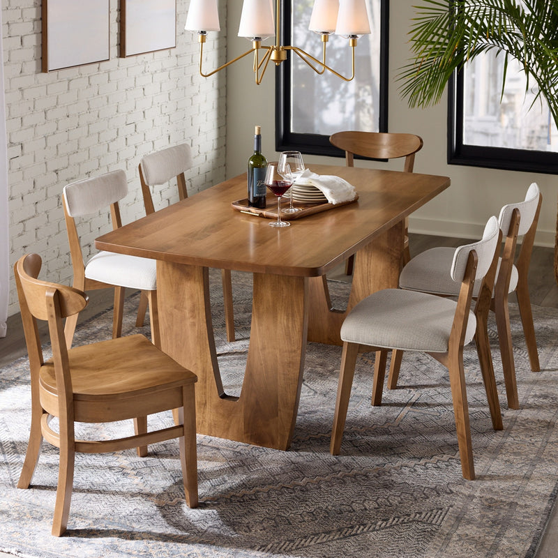 Amish Essentials Wesley Mid-Century Modern Dining Chair – Solid Maple