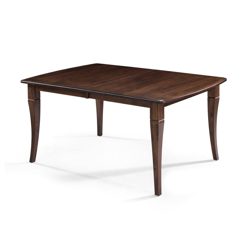 Flare Leg Bow-End 36x48 with leaf, dark stain — front view