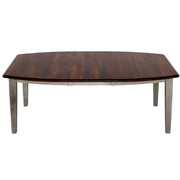 Shaker-Taper Leg Boat-Shaped dining table 42x60 with leaf, two-tone