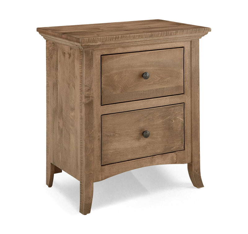 Amish Essentials Provence Two Drawer Nightstand - Barewood