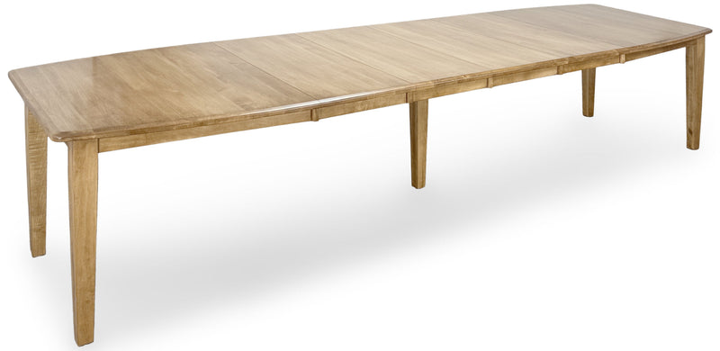 Shaker-Taper Leg Boat-Shaped dining table fully extended