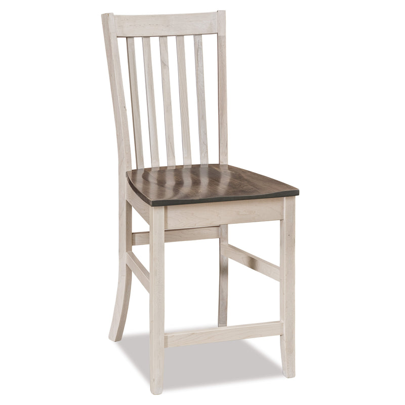 Amish Essentials Alex Slat-Back Counter Stool – Solid Maple