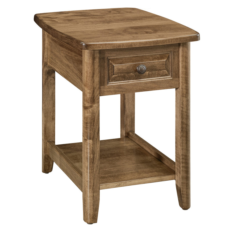 Amish Essentials Carson Chairside Table – One Drawer