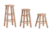 Round Top Stool - Barewood