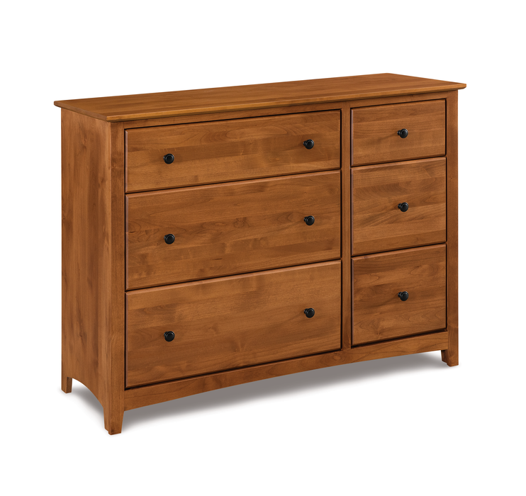 Shaker Six Drawer Combo Dresser