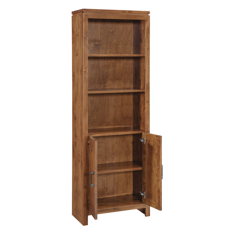 2 West Solid Wood Bookcase with Doors – 24" Wide