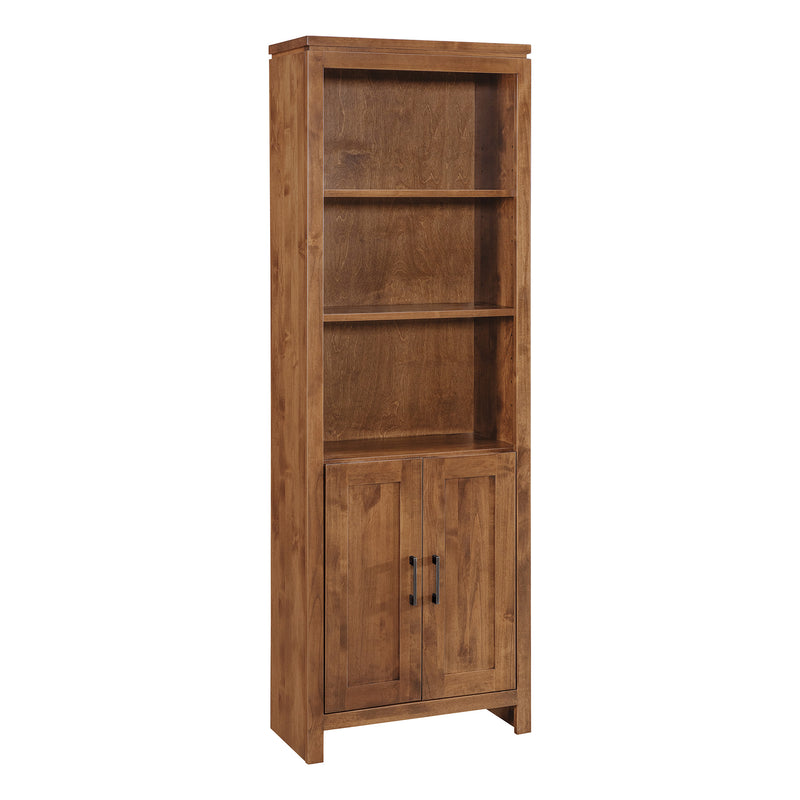2 West Solid Wood Bookcase with Doors – 24" Wide