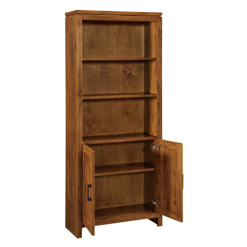 2 West Solid Wood Bookcase with Doors – 30" Wide