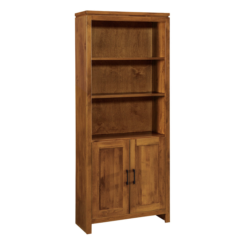 2 West Solid Wood Bookcase with Doors – 30" Wide