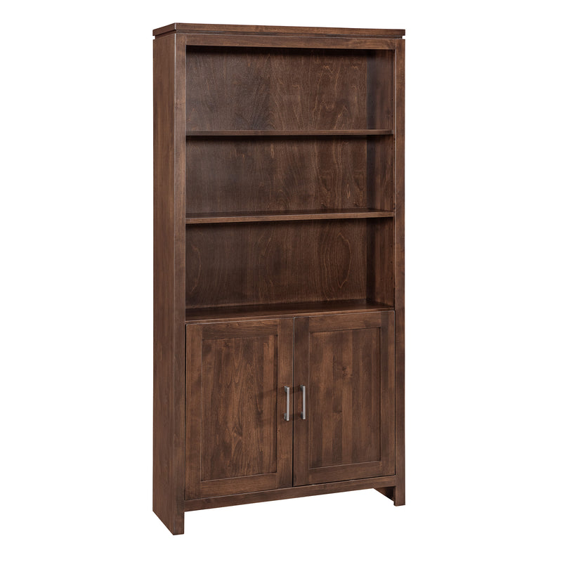 2 West Solid Wood Bookcase with Doors – 36" Wide