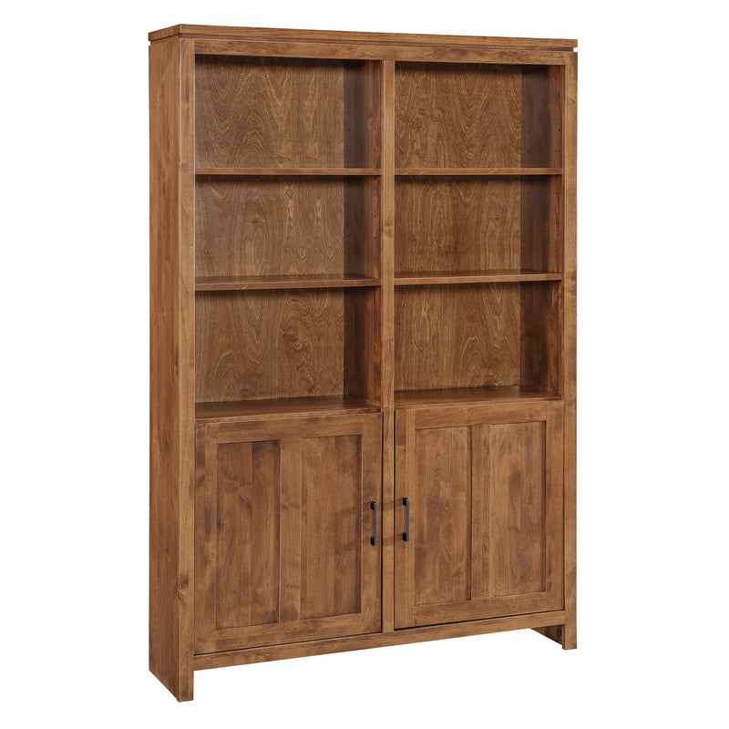 2 West Solid Wood Bookcase with Doors – 48" Wide