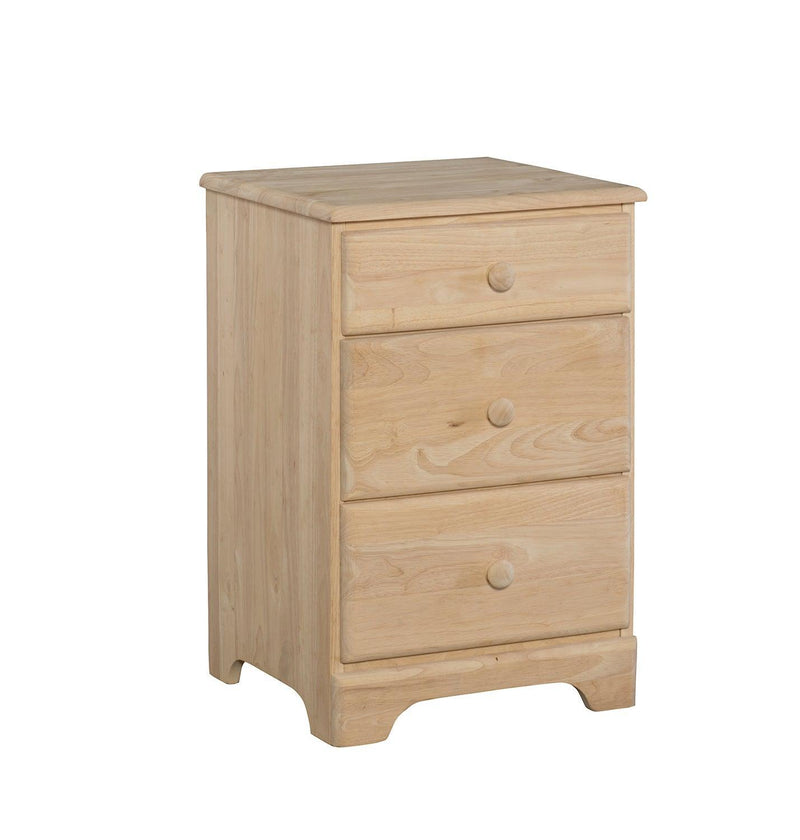 Jamestown Three Drawer Nightstand - Barewood
