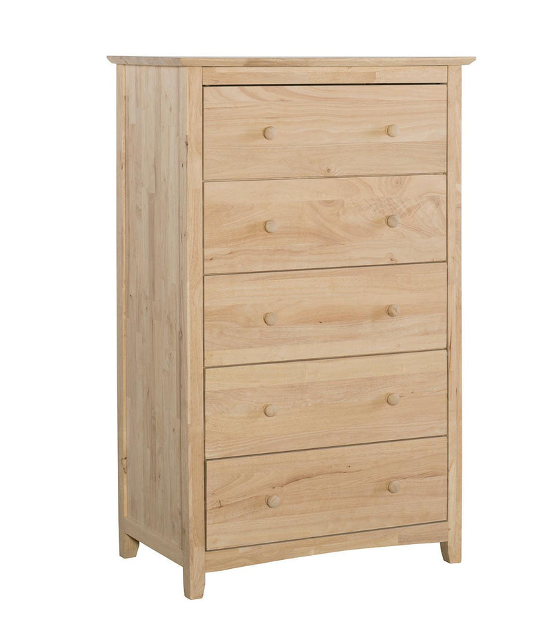 Brooklyn Five Drawer Chest - Barewood