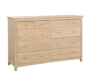 Lancaster Ten Drawer Dresser - Barewood