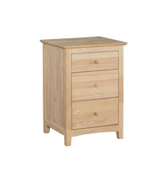 Lancaster Three Drawer Shaker Nightstand - Barewood