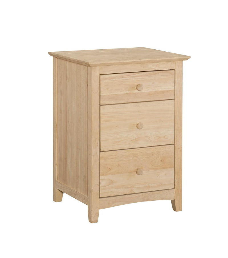 Lancaster Three Drawer Hideaway Nightstand - Barewood