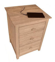 Lancaster Three Drawer Hideaway Nightstand - Barewood