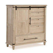 Farmhouse Chic Sliding Door Chest - Barewood