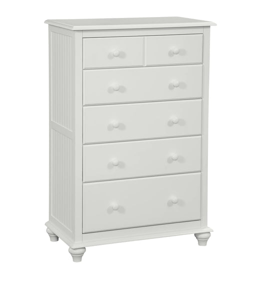 Cottage Five Drawer Chest in White - Barewood