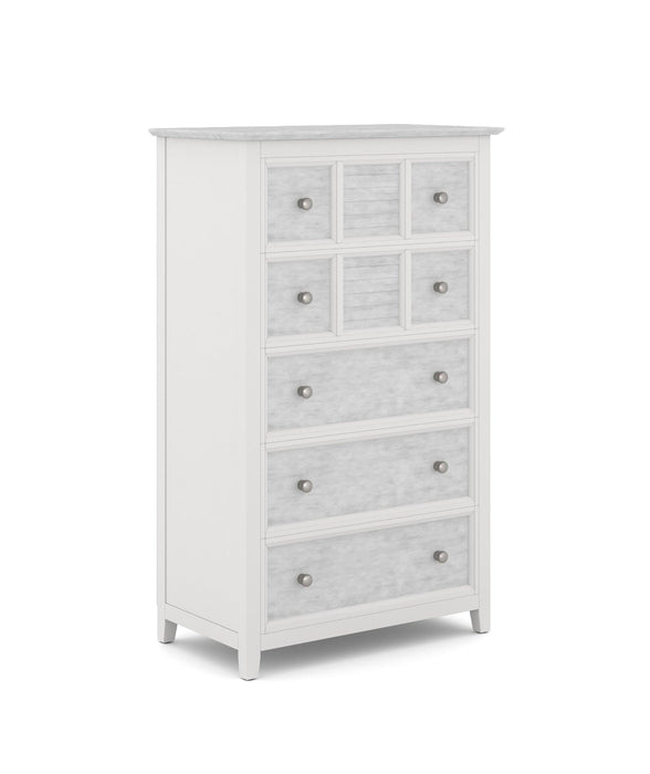 High Tide Chalk Five Drawer Chest - Barewood