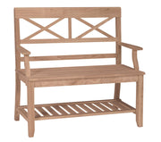 Double X Back Bench - Barewood