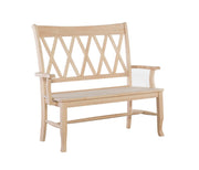 XX Back Arm Bench - Barewood