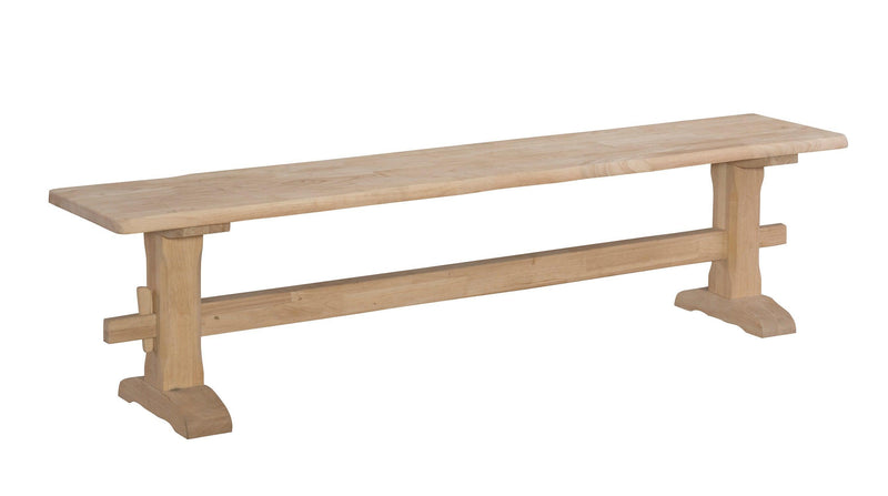 Live Edge Trestle Bench - Barewood