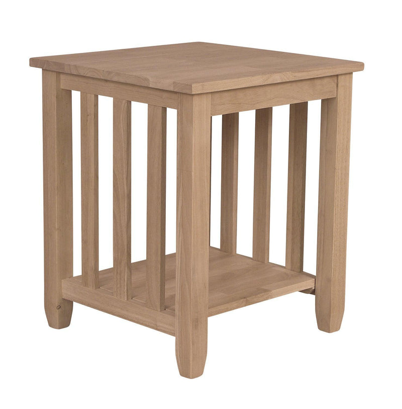 Mission End Table - Barewood