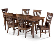 Amish Essentials 78" Bow End Four-sided Taper Leg Table- Two-Tone - Barewood