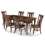 4-Sided Taper Leg Bow-End dining set — styled