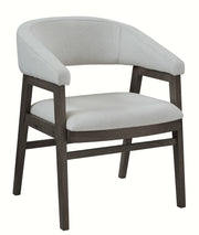 Barrel Chair in Coal with upholstered barrel back - Barewood